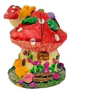 Storybook House Mushroom Birds Unique Chicks Fairy Whimsical Secret Door Opening